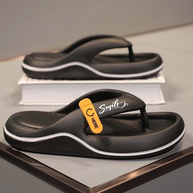 Men's Summer Flip-Flops, Soft-Soled EVA Slippers, Outdoor, Casual, Beach Shoes, Indoor, Non-Slip Bathroom Sandals, Parallel Import