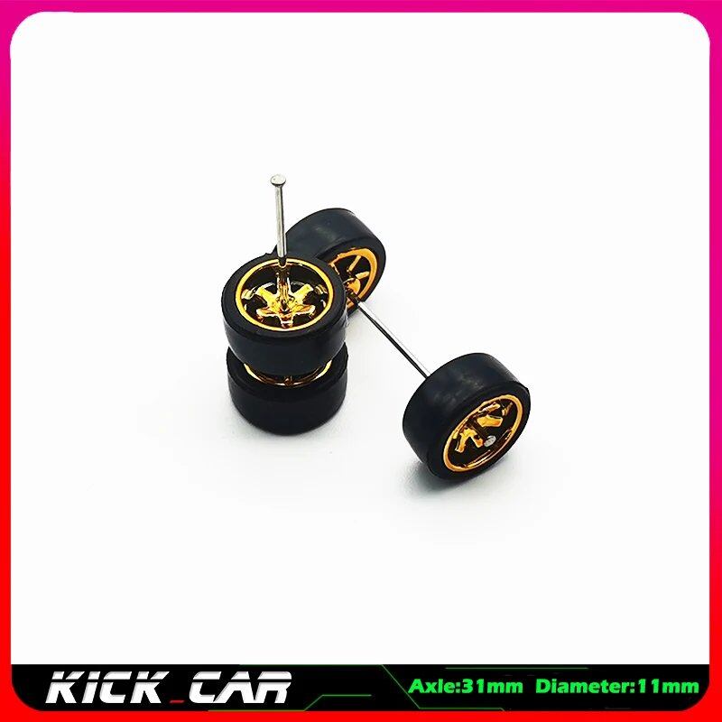 1/64 scale model car wheels with rubber tires, set of 4, ABS plastic, basic conversion parts for Hot Wheels, Tomica, and Mini GT. Color: WTS. Ships from: Parallel import.