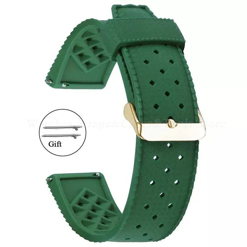Premium-grade Tropic Silicone Watch Strap, 20mm, 22mm, Seiko, Oris, Omega, Quick Release, Diving, Waterproof, Rubber Bracelet, Band Color: mm, Parallel Import