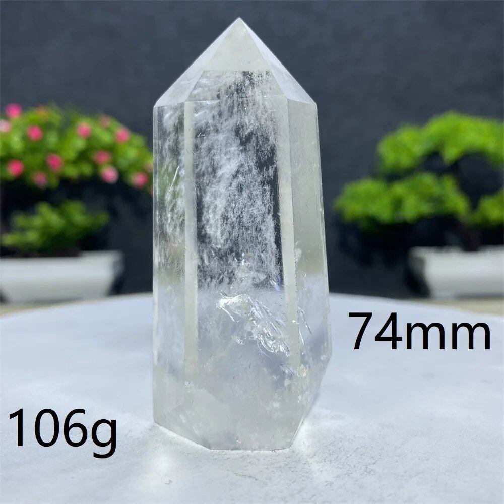 白水晶タワーワンド 六角オベリスク 研磨工芸品 天然原石 ミネラル標本 スピリチュアル瞑想ヒーリング 並行輸入品