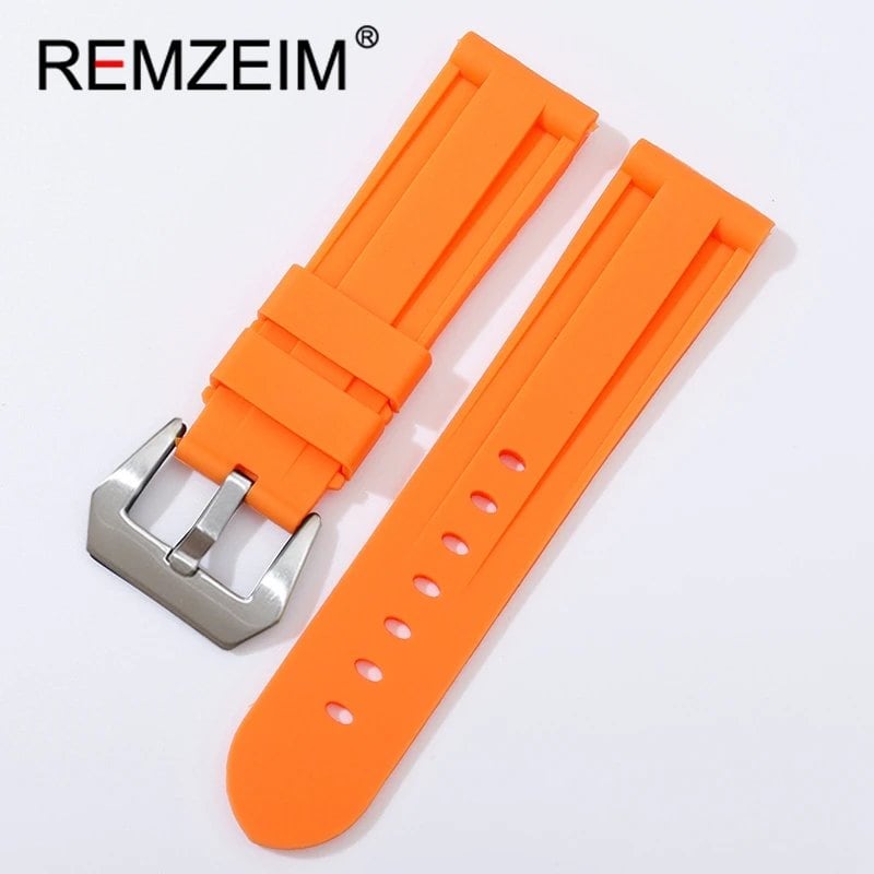 Soft Silicone Sports Watch Band, Waterproof, Men's Replacement Strap with Black Buckle, Compatible with 22mm, 24mm, and 26mm Watches, Band Color: mm, Parallel Import