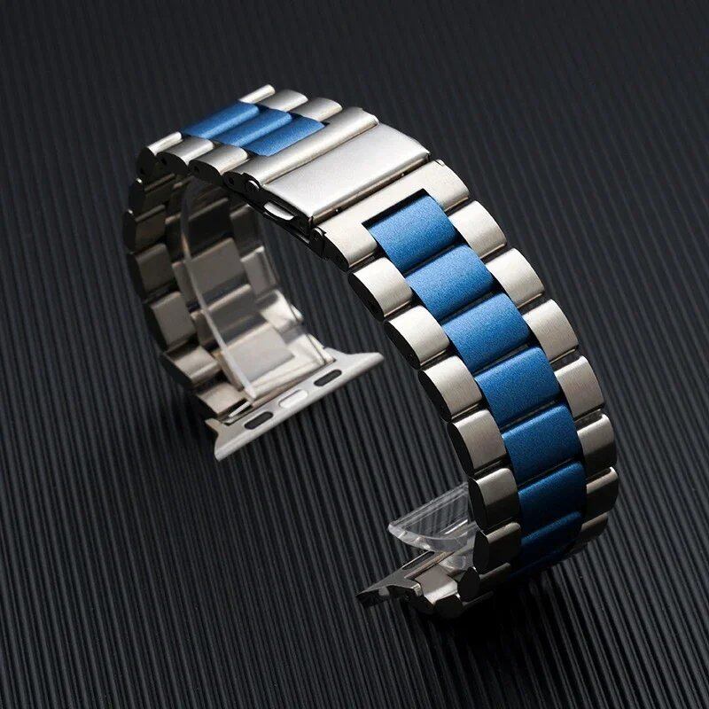 Stainless Steel Strap for Apple Watch 45mm, 44mm, Ultra 2, 49mm, 42mm, 40mm, 41mm, and 46mm, Metal Band, Series 10, 9, 8, 7, 6, 5, 4, 3, SE, Band Color: mm, Parallel Import