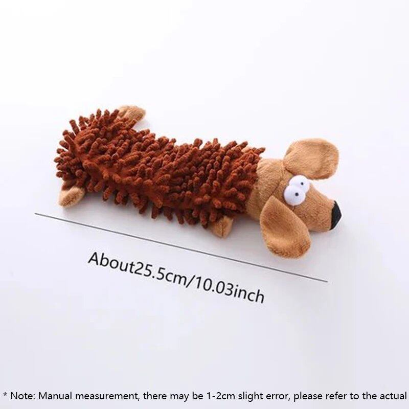 1 Squeaky Dog Chew Plush Toy, Pet Toy, Mop Dog, Frog & Hippo Shape, Teeth Grinding Prevention, Parallel Import