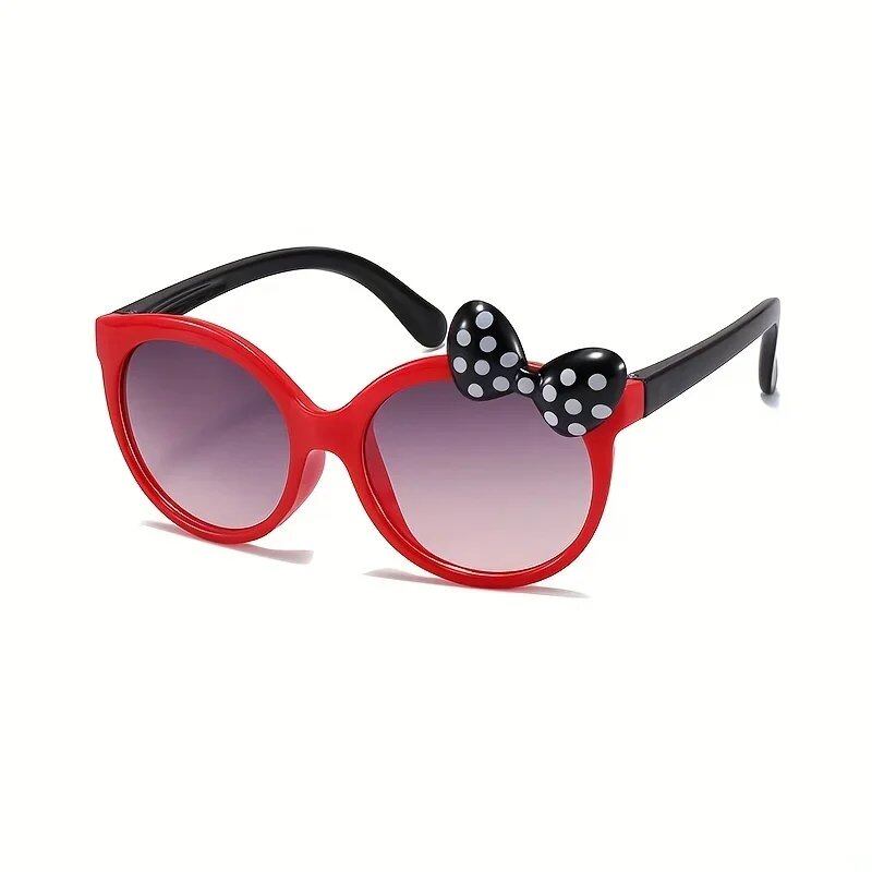 Cute Character Bowtie Sunglasses for Kids and Girls, Sun Protection for Outdoor Sports and Climbing, Parallel Import