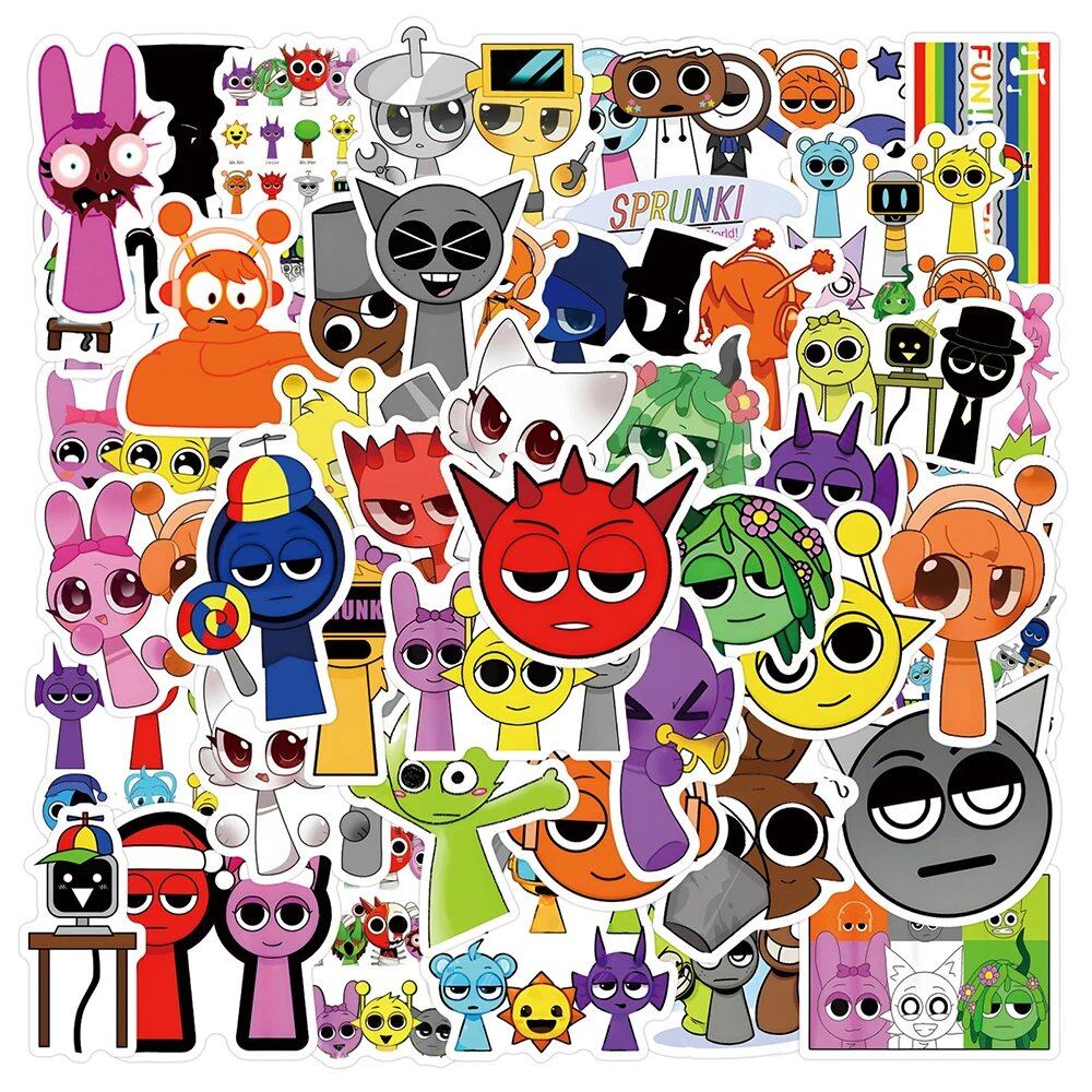 10/30/50/100 Sheets of Game & Anime Splunky Stamp Stickers, Splunky Incredible Box Decals for Laptops, Skateboards, and Scrapbooking; Character Decorative Stickers; Ships from: Parallel Import