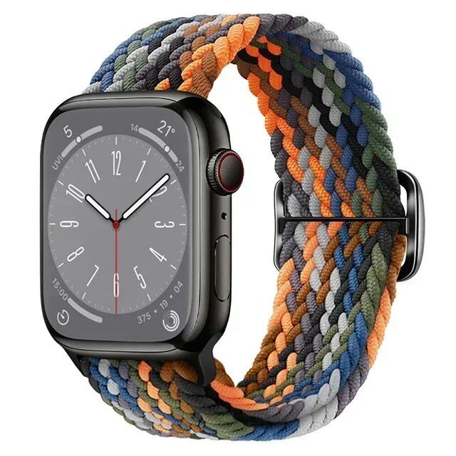 Apple Watch Ultra 2用ナイロンストラップ バンド 49mm 40mm 44mm 41mm 38mm 45mm 伸縮ブレイデッドループ リストバンド iWatch Series 9/8/7/6/SE/5/4対応 バンドカラー:mm 並行輸入品