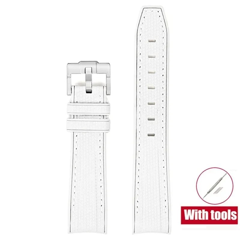20mm Diving Strap with Curved Ends for Omega and Swatch Moonwatch, Silicone Rubber, Compatible with Rolex, Men's and Women's, Band Color: 20mm; Band Width: 20mm, Parallel Import