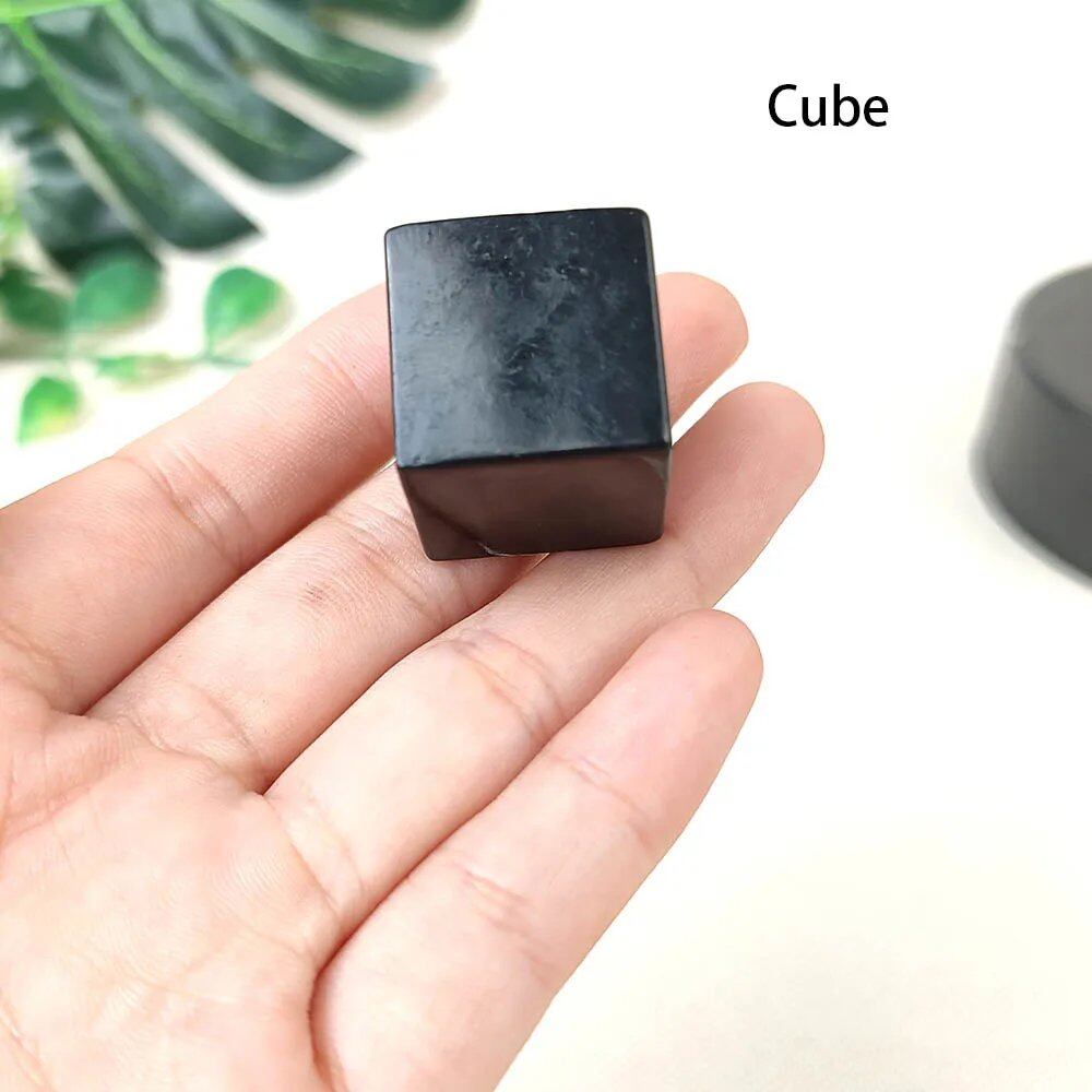 天然水晶 シュンガイト ボールキューブ メルカバ シュンガイト鉱石 研磨済み ヒーリング レイキ ホームメディテーション スピリチュアル インテリア ギフト サイズ:1個;カラー 並行輸入品