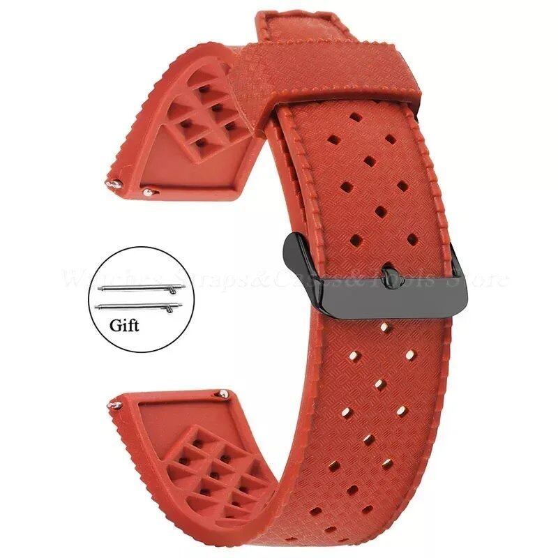 Premium-grade Tropic Silicone Watch Strap, 20mm, 22mm, Seiko, Oris, Omega, Quick Release, Diving, Waterproof, Rubber Bracelet, Band Color: mm, Parallel Import