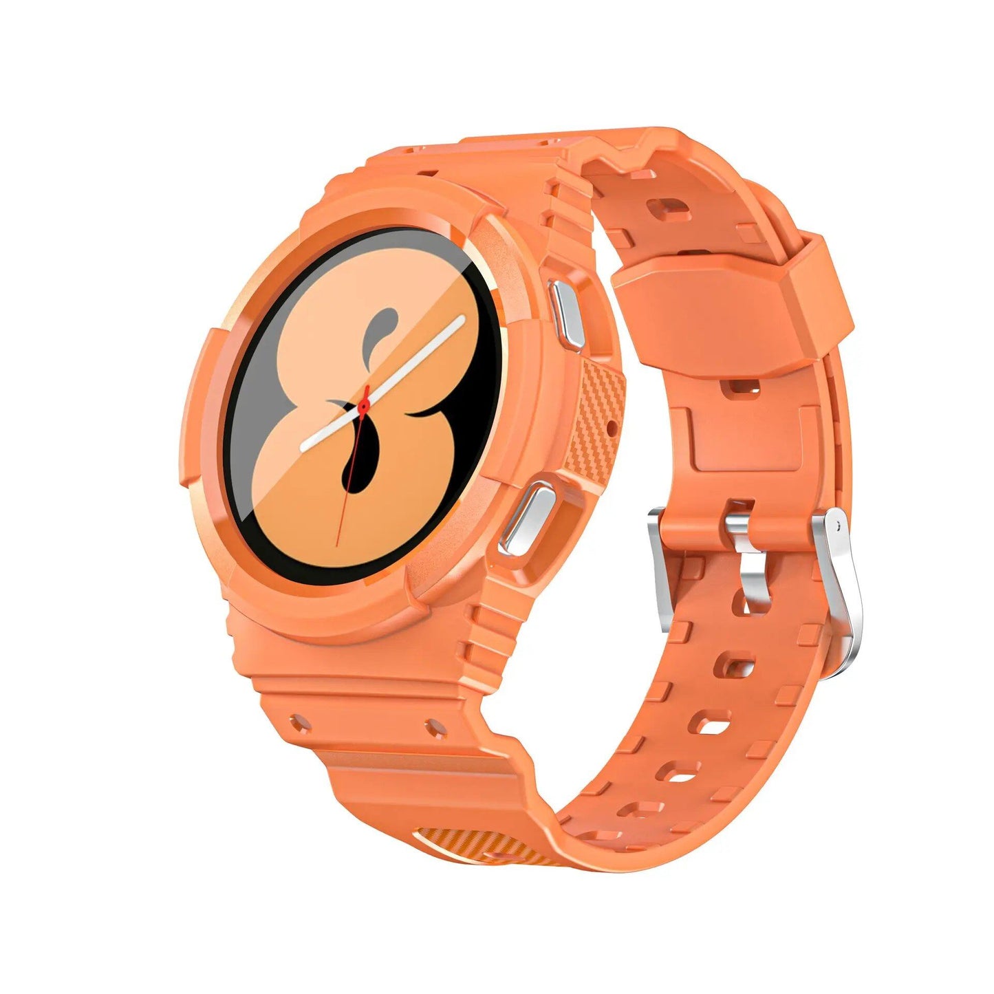 Carbon Fiber Band + TPU Reinforced Case for Samsung Galaxy Watch 4 (44mm, 40mm) and Galaxy Watch 4 Classic (46mm, 42mm). Compatible with straps. Band Color: mm. Parallel Import.