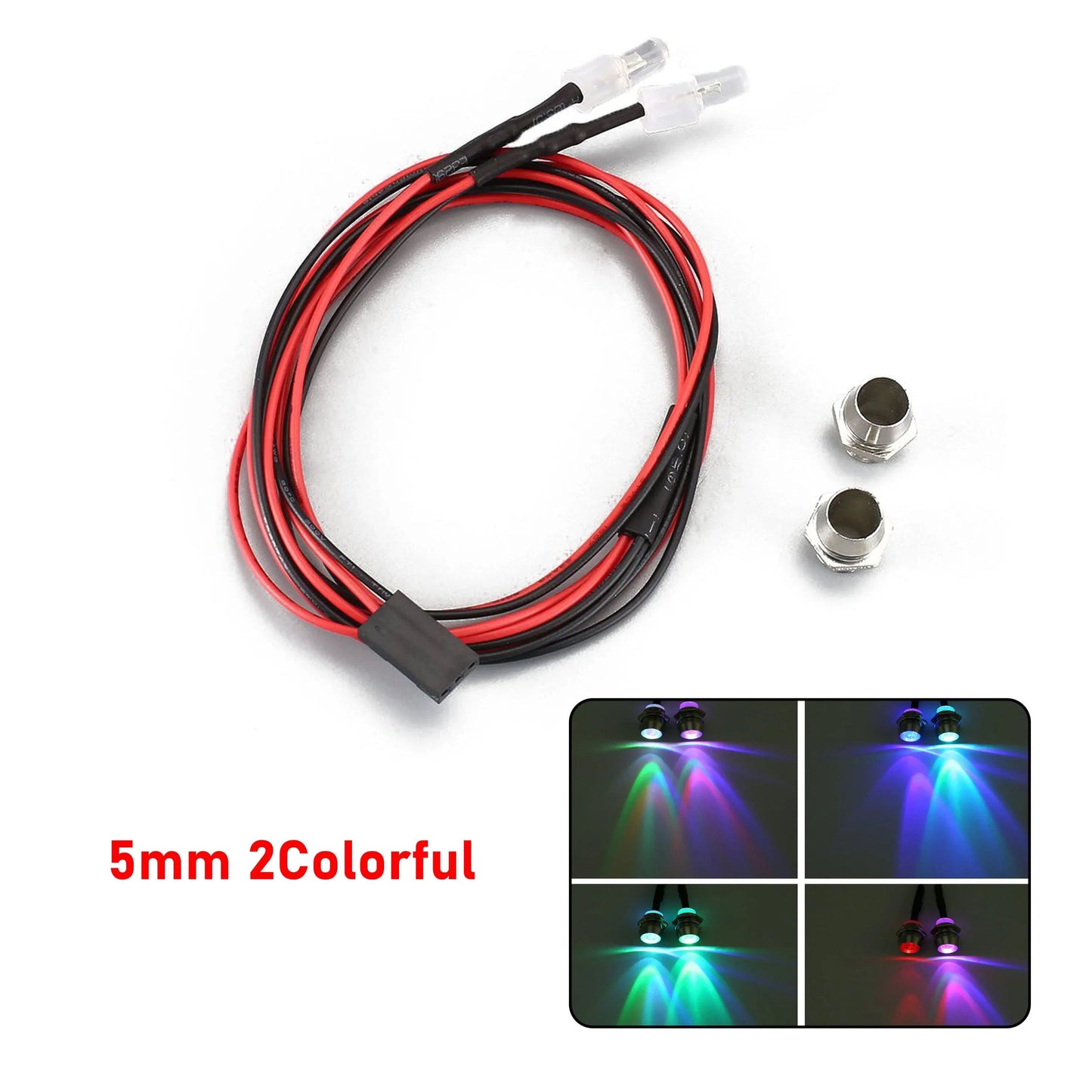 1/10, 1/8, 1/12 Scale RC LED Light Kit with Headlights and Taillights - Compatible with Traxxas, HSP, HPI, MN99, MN90, and WLtoys RC Cars, Trucks, Crawlers, and Drift Cars. Color: Parallel Import