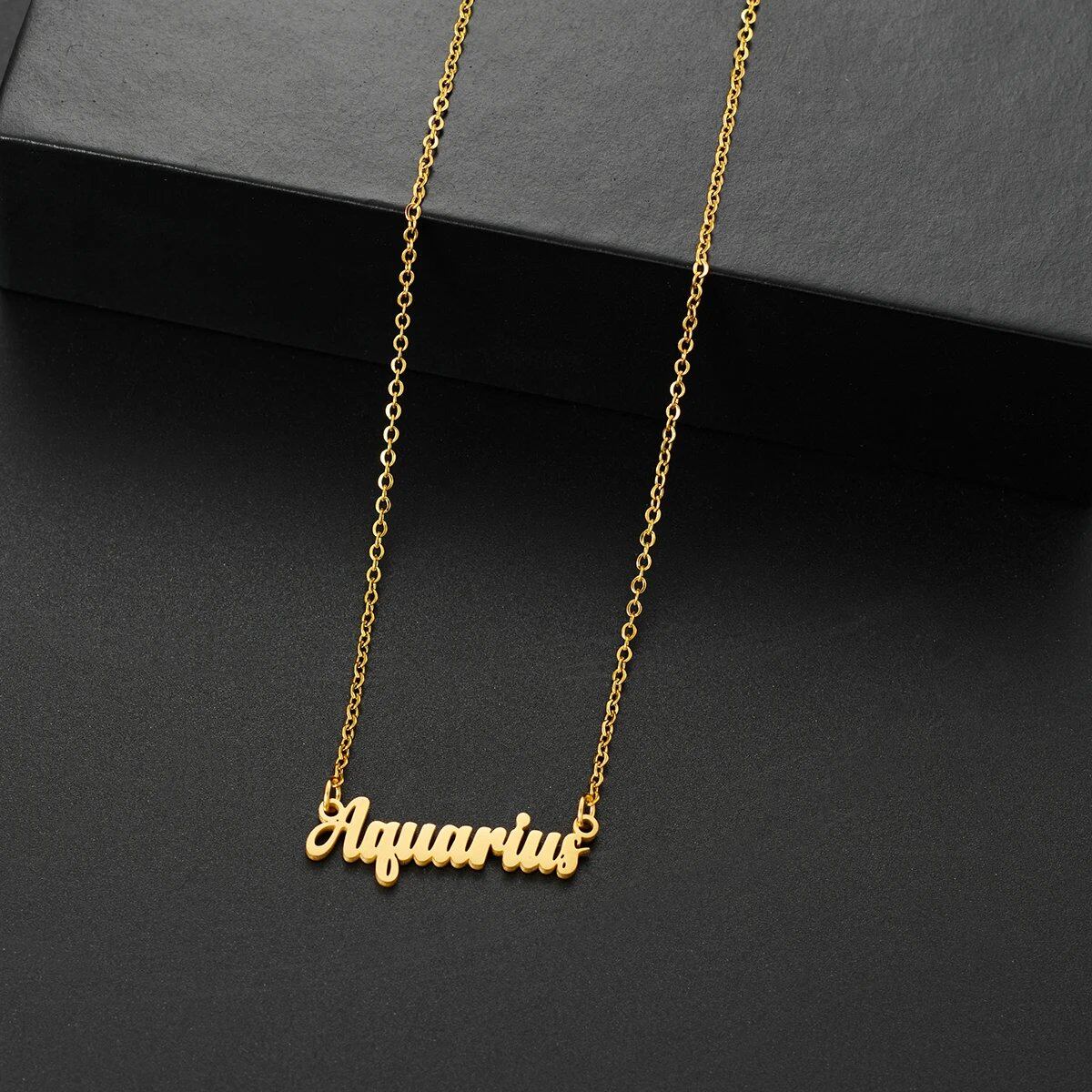 Silver-colored stainless steel star and constellation chain necklace for women, constellation pendant, birthday gift, 45cm long; metal color, parallel import