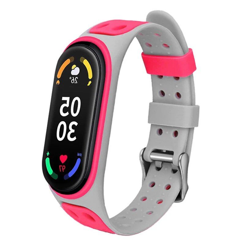 Mi Band 7/6/5/4/3用 スポーツストラップ - シリコーン交換用スマートウォッチバンド(Xiaomi Mi Band対応) バンドカラー: 並行輸入品