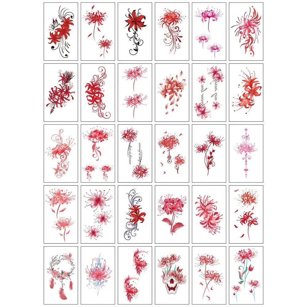 10/20/30/50 Sheets of Waterproof Temporary Tattoo Stickers, Removable Body Art, Butterfly and Flower Designs for Men and Women, Stylish, Imported
