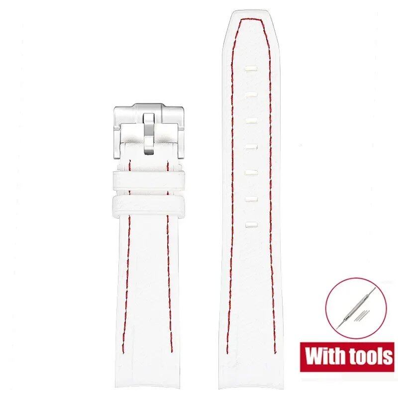 20mm Diving Strap with Curved Ends for Omega and Swatch Moonwatch, Silicone Rubber, Compatible with Rolex, Men's and Women's, Band Color: 20mm; Band Width: 20mm, Parallel Import