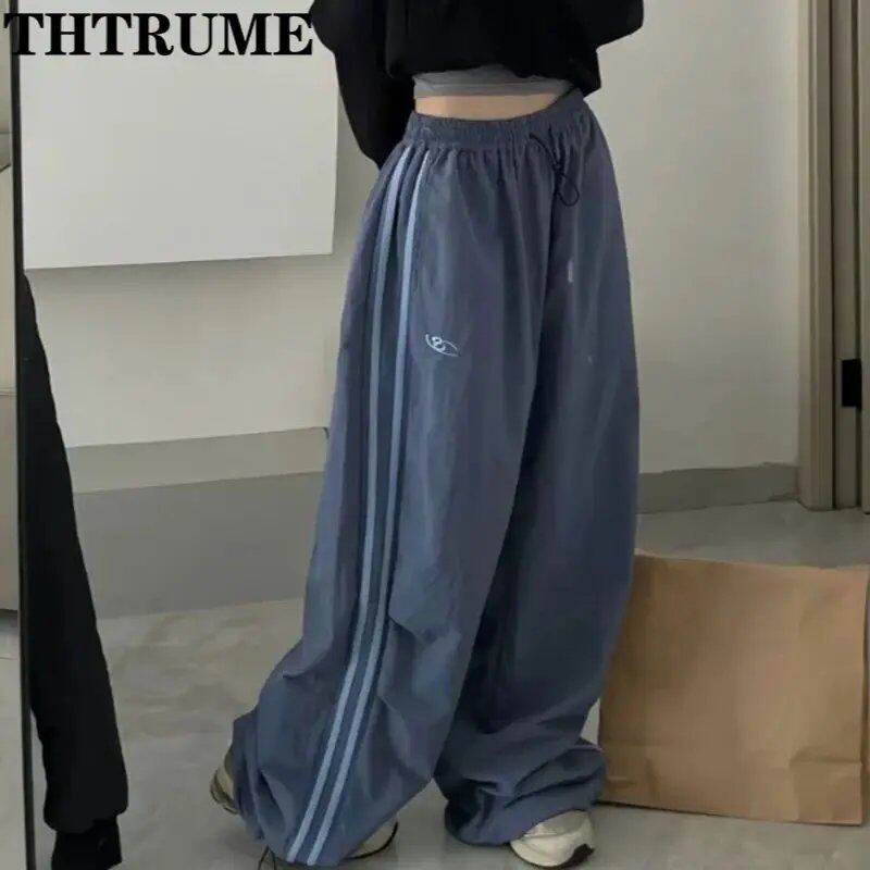 Y2K Vintage Women's Loose Pants, Oversized, Hip Hop, Drawstring, Pockets, Stylish Cargo Pants, Casual, Office Lady, Baggy, New, Size: Parallel Import