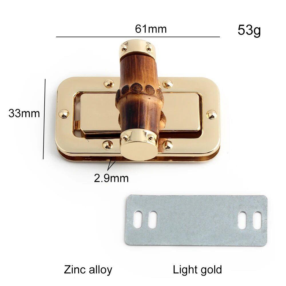 2~10個セット 5色展開 43X25mm 61X33mm バッグロック バックル ツイストロック 竹調 ターンロック サイズ: 並行輸入品
