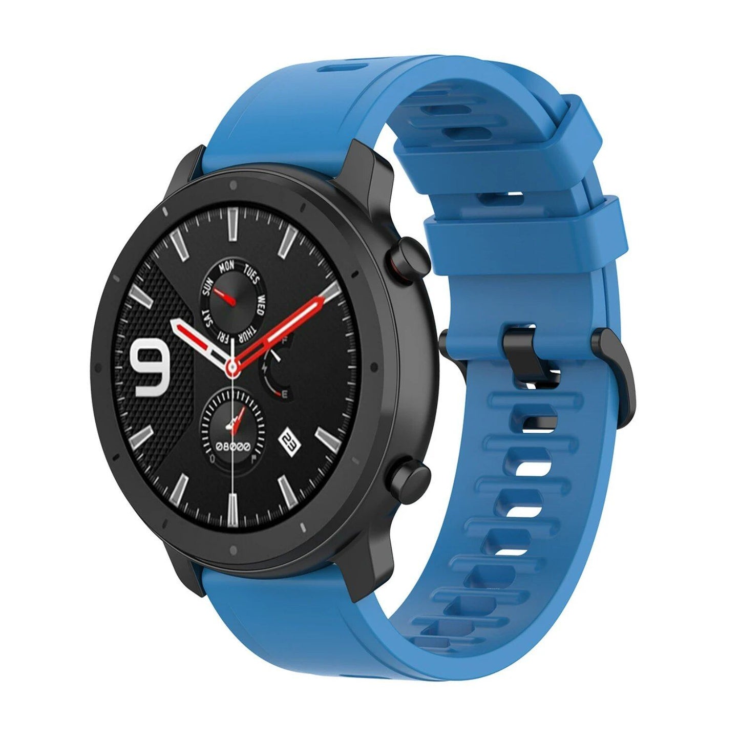 Compatible with Amazfit GTR 47mm/2/2e/Stratos 3/GTR 4/3 Pro/GTS 4 Mini/2/2E/3, 20mm/22mm Silicone Band Strap, Replacement Band, Band Color: mm, Universal, Imported