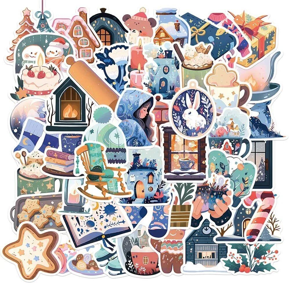 10/30/50枚入り かわいい 冬・クリスマス キャラクター ステッカー デカール 装飾 キッズ DIY スクラップブッキング スマホ 自転車 防水 落書き シール 0個入り 並行輸入品