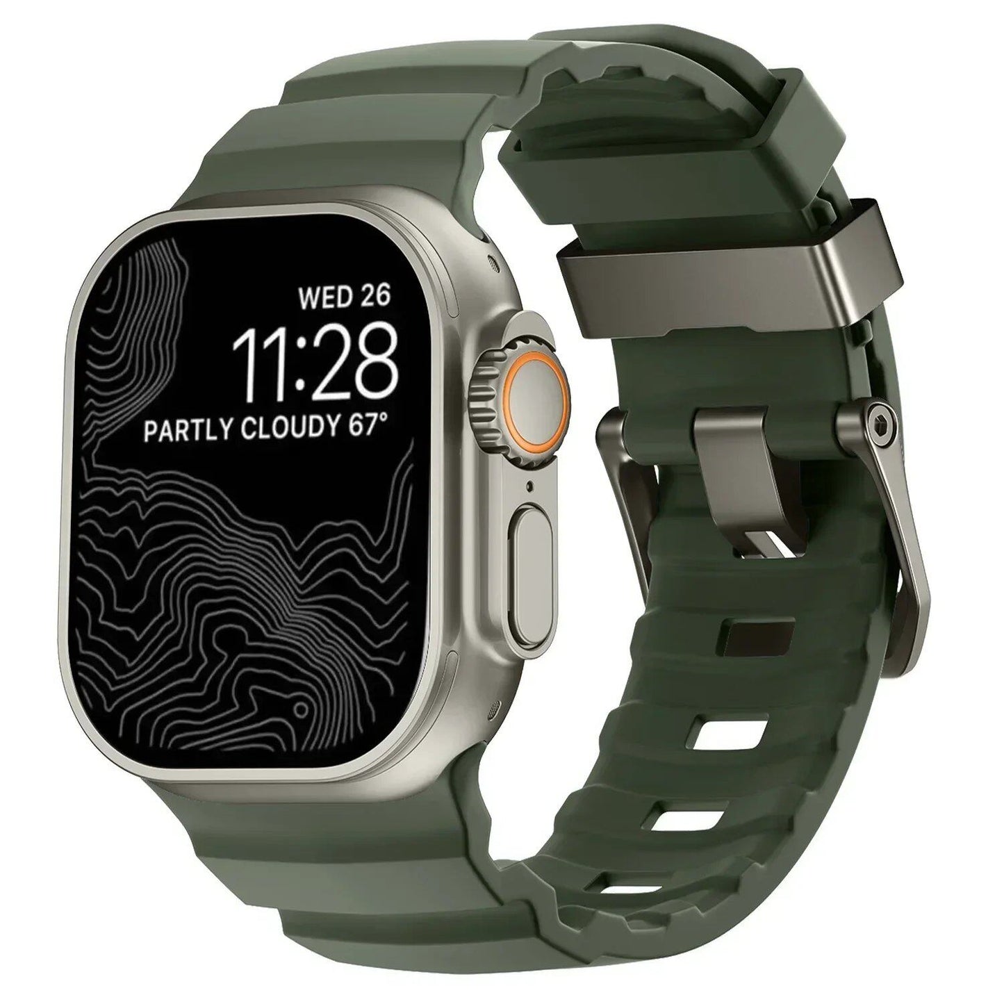 Sport Silicone Band & Titanium Metal Bracelet Strap for Apple Watch Ultra 2/10/9/8/7/6/SE/5/4 - Compatible with iWatch 42mm/44mm/45mm/46mm/49mm Band Colors: mm Parallel Import
