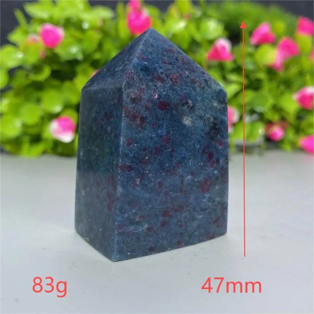 天然水晶 レッドグリーンサファイア 四角柱タワー 鉱物標本 スピリチュアル 瞑想 魔術 ギフトストーン 並行輸入品