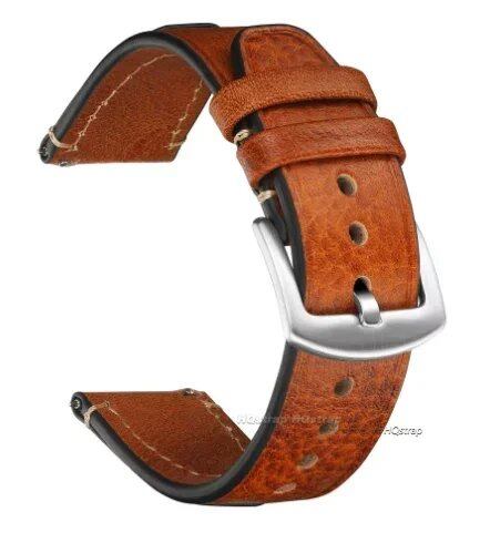 Quick Release Vintage Leather Watch Strap for Rolex, 18mm, 20mm, 22mm, Men's and Women's, Band Color: mm, Parallel Import