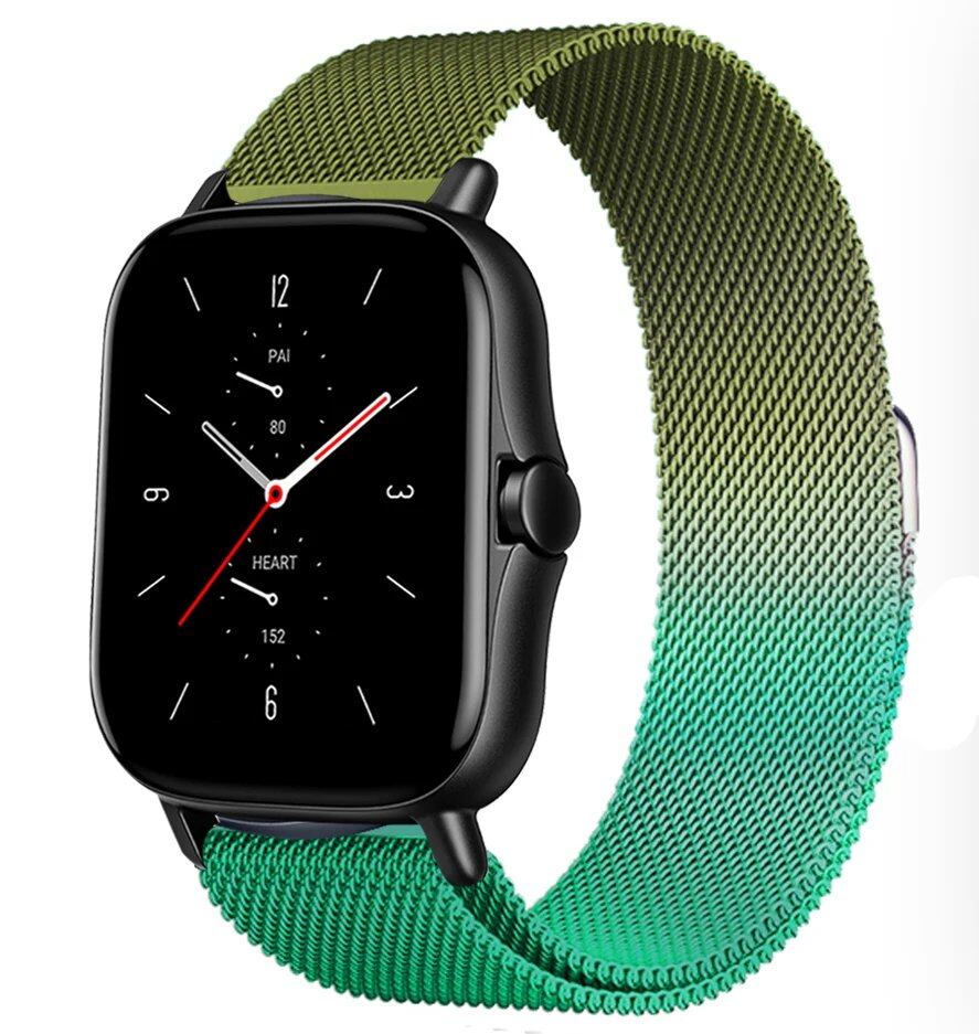 Magnetic Loop Mesh Smartwatch Band for Amazfit GTS/GTR/Bip 5 (Compatible with 20mm/22mm/47mm Watches) - Metal Mesh Strap, Band Color: mm; Ships from: Parallel Import