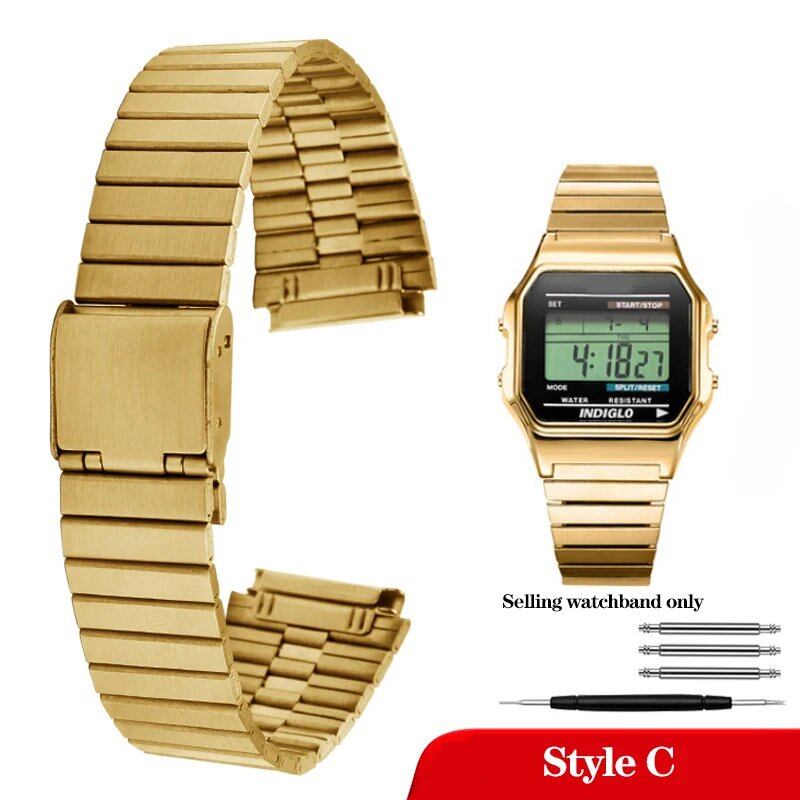 Casio 18mm Slim Steel Watch Band for A158, A159, A168, A158W, AQ-230, LA-680, B650, and AEQ-110. Metal Bracelet Strap. Band Color: 18mm; Band Width: Parallel Import.