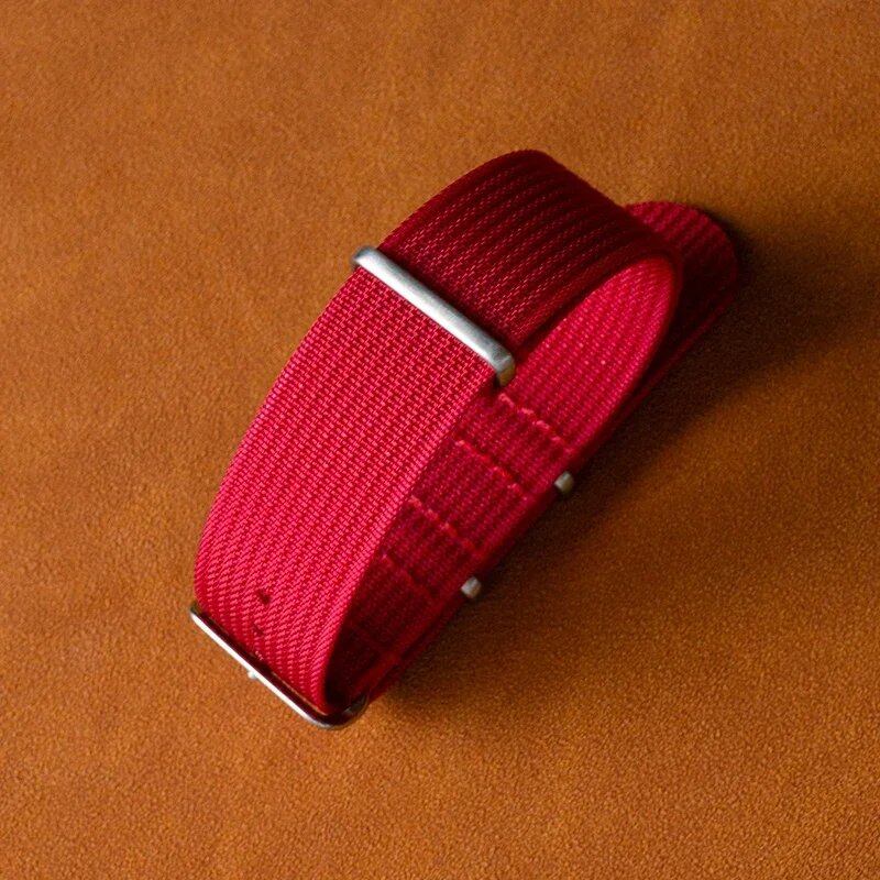 Military Style Nylon Universal Striped Replacement Watch Strap for 20mm and 22mm Watches, Army Sport Nylon Braided Belt, Band Color: mm, Parallel Import