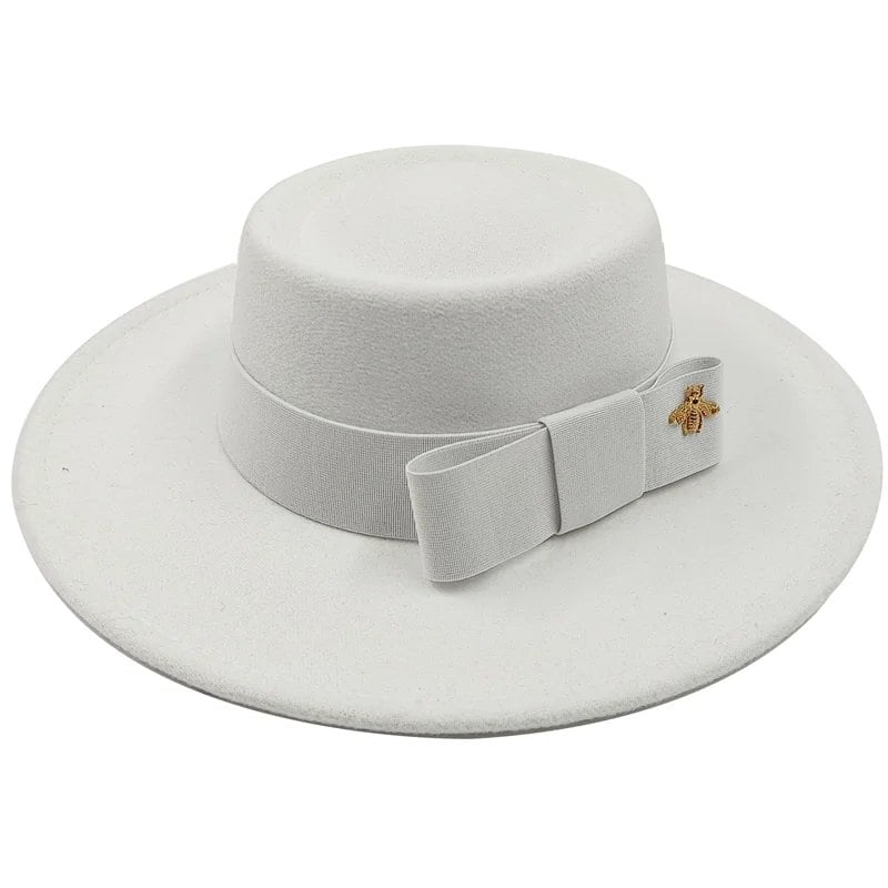 Winter Bowtie Fedora Hat with Textured Surface, Flat Top, and Elastic Band. Red. Men's and Women's Jazz Hat. Sizes: 56-58cm. Ships from: Parallel Import.