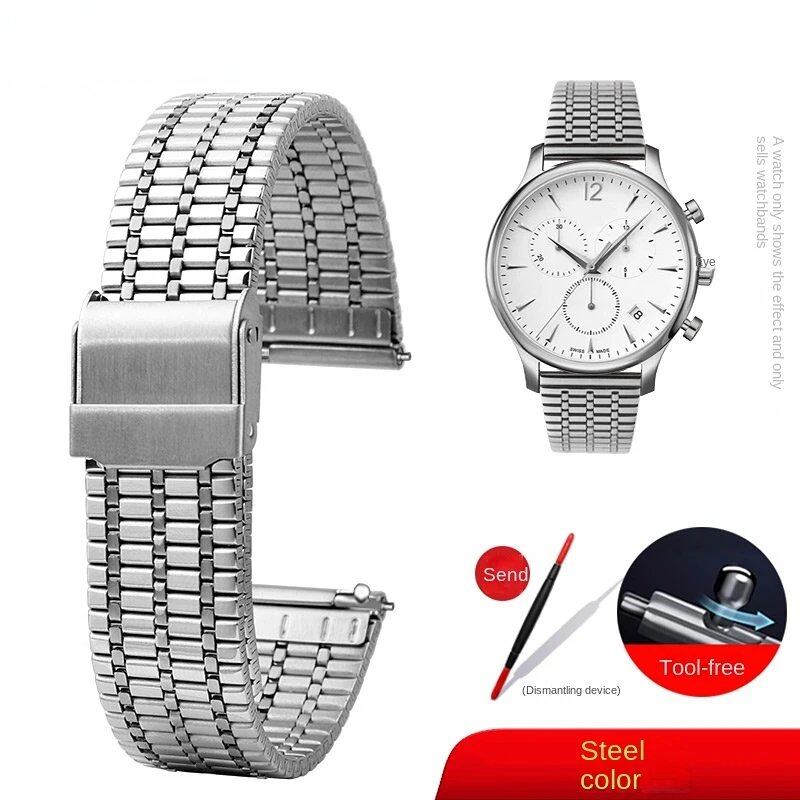 18mm, 20mm, 22mm Stainless Steel Quick Release Spring Bar Men's Watch Band with Safety Buckle, Bracelet Accessory, Sizes: Parallel Import