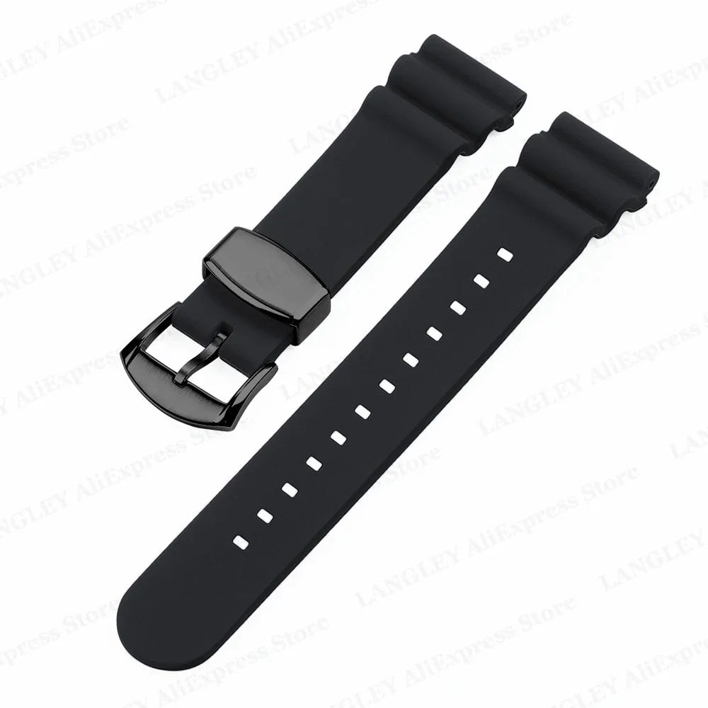 SEIKO Diving Silicone Watch Band, 20mm/22mm, Compatible with SKX007/009, featuring Canned Abalone Shell and Water Ghost Design. Ring Clasp/Pin Buckle Bracelet. Size: No Logo; Band Color: mm. Parallel Import.