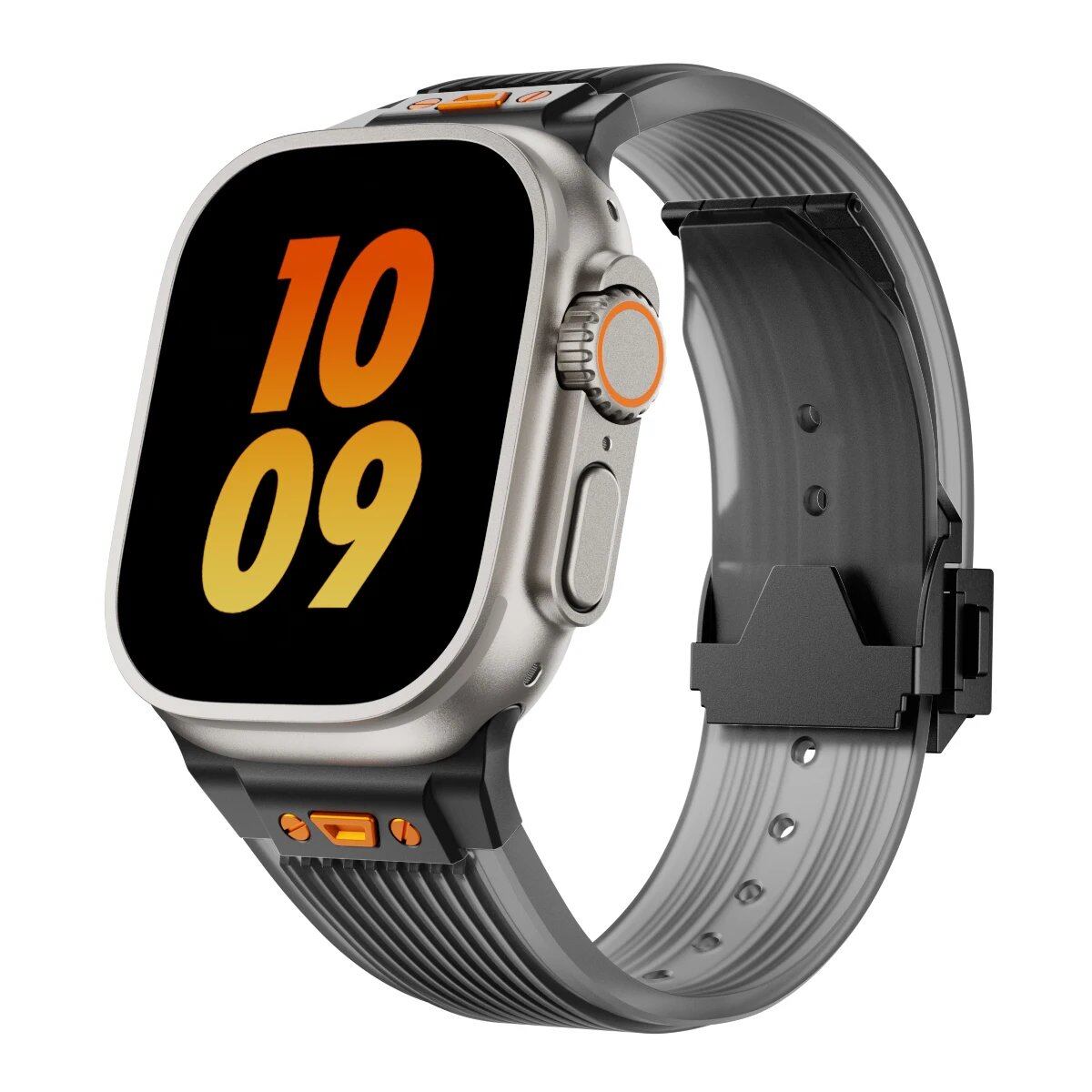 Silicone Sport Strap for Apple Watch Ultra 2/1 (49mm), Series 9/8/7 (45mm/44mm) - Rubber Band Bracelet for iWatch 6/5/4/3 and SE (44mm/42mm). Band Color: mm; Ships from: Parallel Import