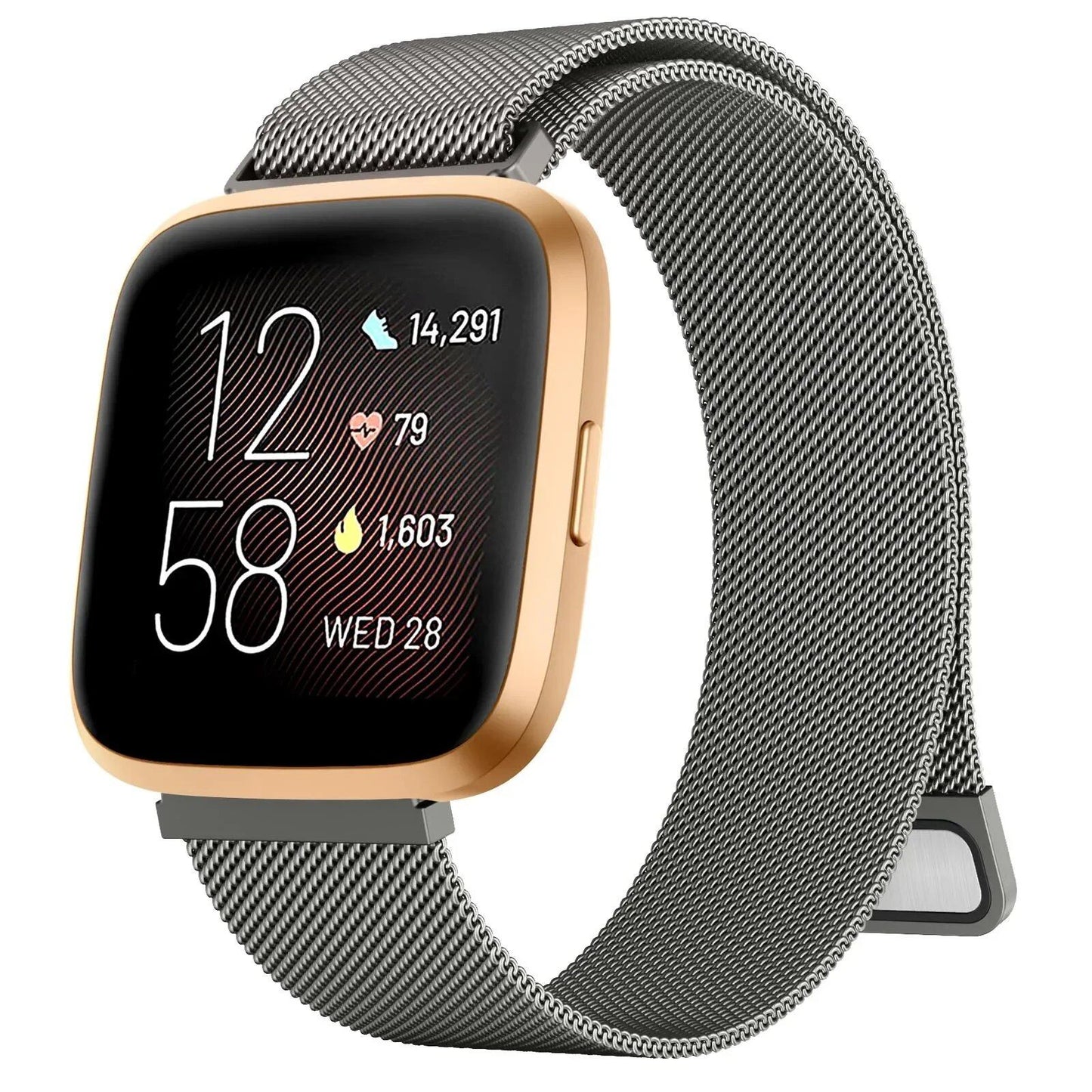Metal Magnetic Strap Band Wristband for Fitbit Versa 1/2/3/4 and Sense 2, Band Color: Parallel Import