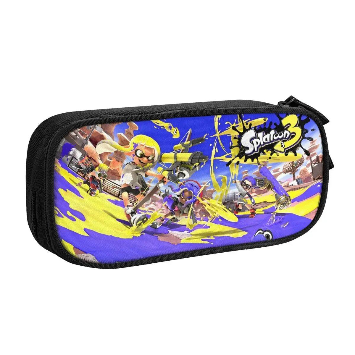 大型ペンケース スプラトゥーン シュート ビデオゲーム スクールアクセサリー 2層式ペンケース 女子向け メイクポーチ 誕生日プレゼント サイズ:ワンサイズ; 並行輸入品