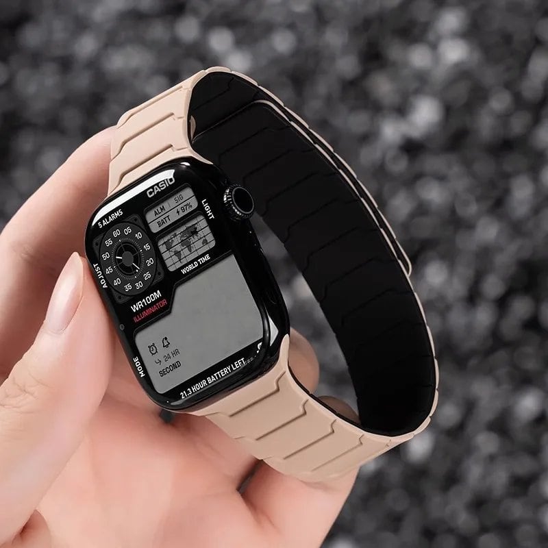 Silicone Band with Magnetic Strap for Apple Watch, Compatible with 46mm, 42mm, 49mm, 45mm, 41mm, 44mm, and 40mm Watches, iWatch Ultra 2/Series 10/9/8/7/6/SE/5/4/3, Band Color: mm, Parallel Import
