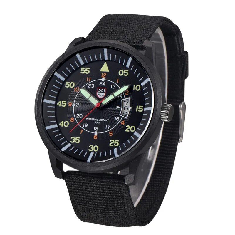 XINEW Men's Watch, 2024 New Arrival, Nylon Band, Simple Sport Quartz Movement, Date Function, Fashion Gift for Men; Customizable: Yes; Ships from: Parallel Import