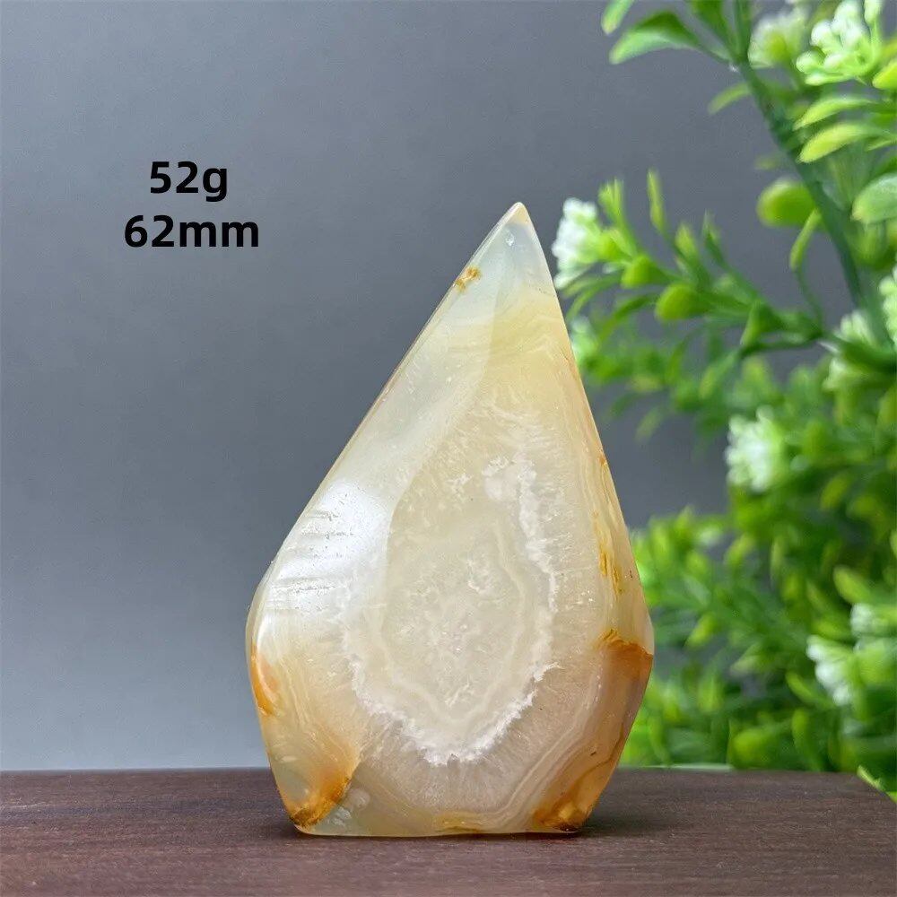 Natural Yellow Agate Geode, Freeform Torch, Mineral Energy, Home Furnishings, Meditation, Aura, Prayer, Altar, Gift, Parallel Import