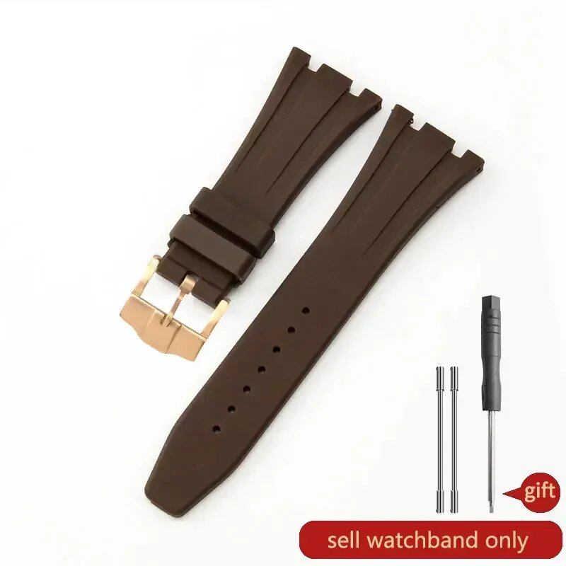 Seiko Waterproof Rubber Silicone Watch Strap for AP Royal Oak 15400/26331/15500, Orange, Green, and Blue, 27mm Watch Band, Size: 26mm; Band Color: Parallel Import
