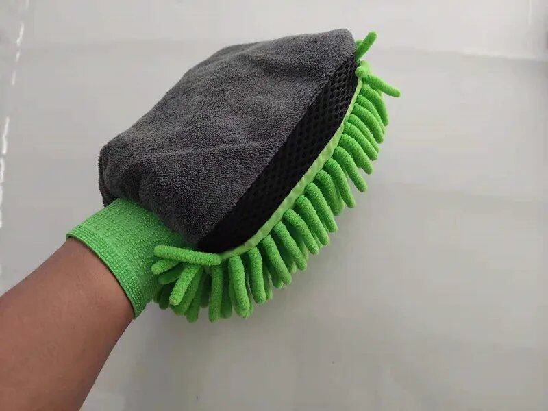 1/5-Count Car Washing Gloves, Waterproof Microfiber Chenille Gloves, Car Cleaning Mitt with Detailing Brush, Auto Care, Double-Sided Gloves, Size: Parallel Import
