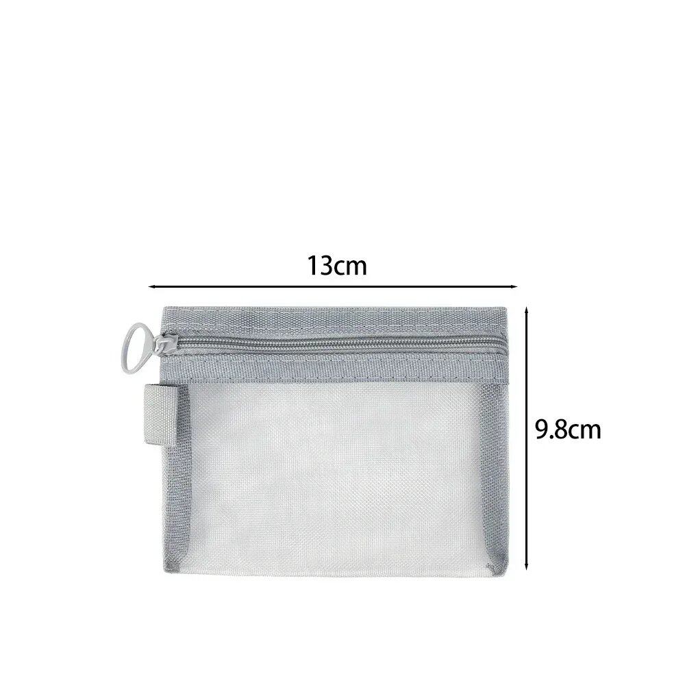 Set of 3 Transparent Mesh Cosmetic Pouches, Small and Large, Black, Portable Makeup Bags, Travel Toiletry Storage Case, Lipstick Storage Pouch, Size: Parallel Import
