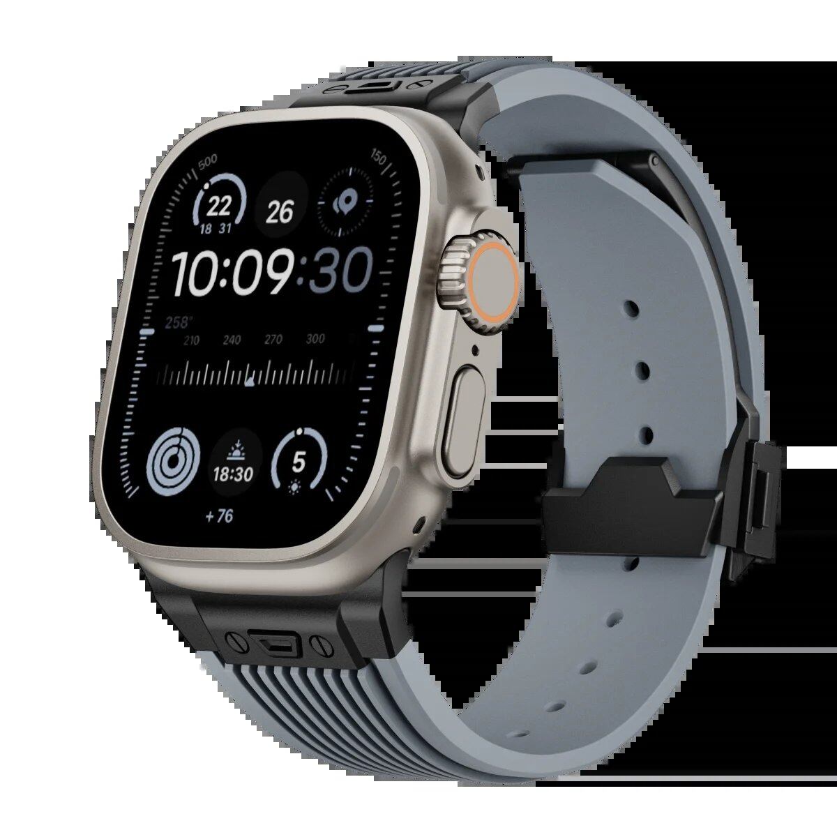 Silicone Sport Strap for Apple Watch Ultra 2/1 (49mm), Series 9/8/7 (45mm/44mm) - Rubber Band Bracelet for iWatch 6/5/4/3 and SE (44mm/42mm). Band Color: mm; Ships from: Parallel Import
