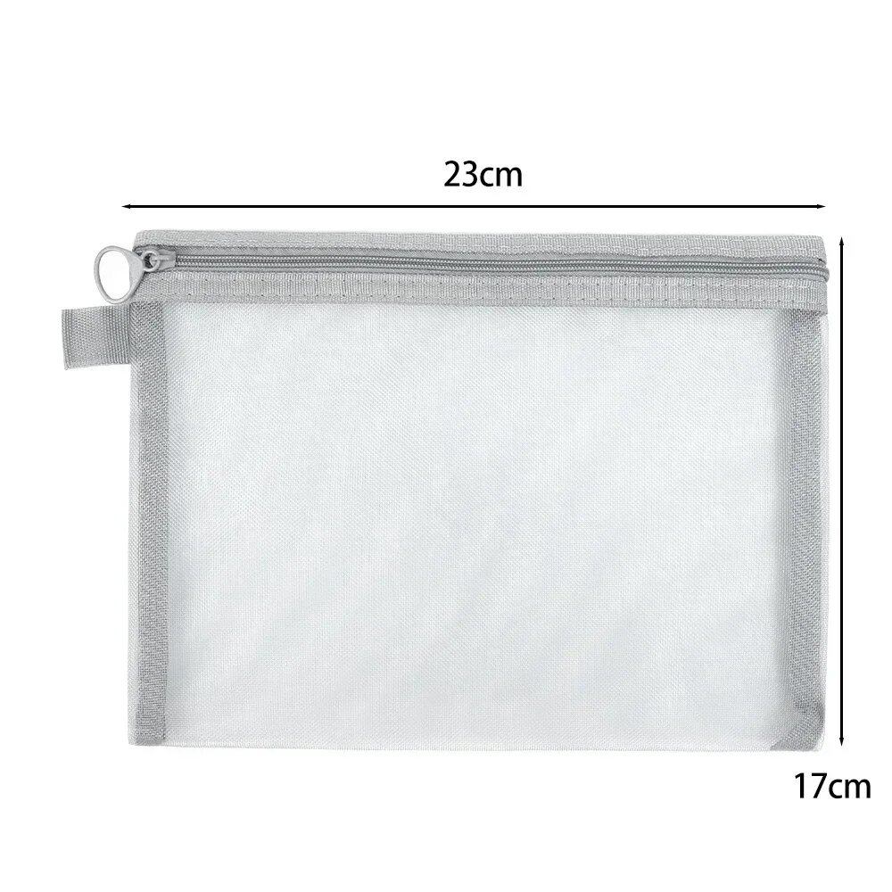 Set of 3 Transparent Mesh Cosmetic Pouches, Small and Large, Black, Portable Makeup Bags, Travel Toiletry Storage Case, Lipstick Storage Pouch, Size: Parallel Import
