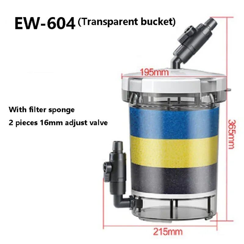 Aquarium Filter 604 Pre-Filter EW-604 HW-604 External Filter Aquarium Filter Bucket Set of 4 Filter Sponges Filter Cartridges Color: EW-604 Parallel Import