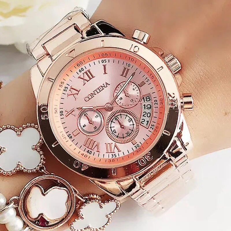 Luxury top brand women's watch, simple stainless steel, stylish, elegant quartz watch for women, parallel import