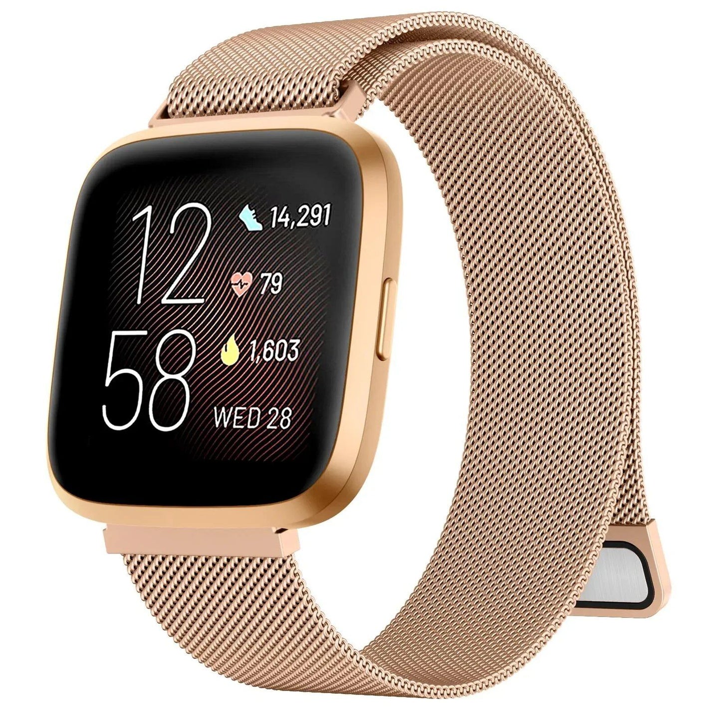 Metal Magnetic Strap Band Wristband for Fitbit Versa 1/2/3/4 and Sense 2, Band Color: Parallel Import
