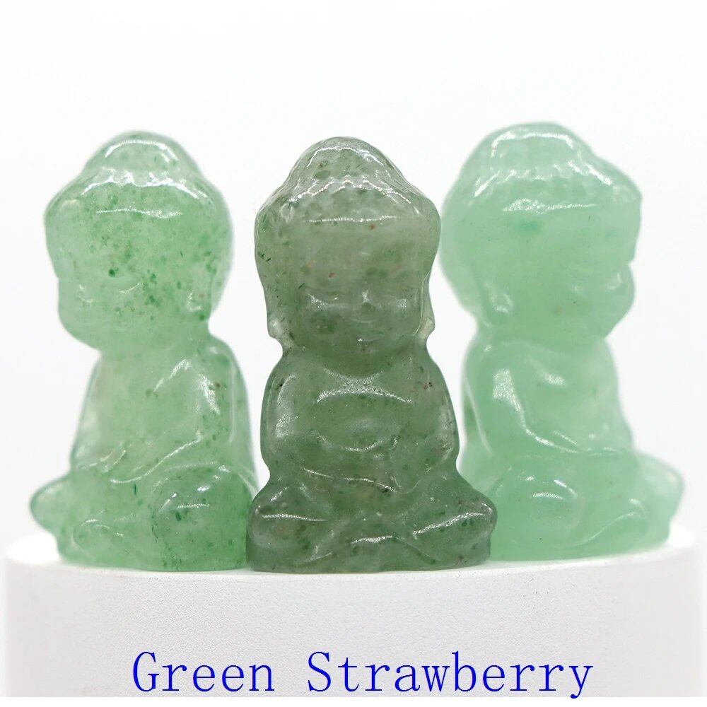1.2-inch Mini Buddha Statue, Natural Stone Carving, Healing Crystal, Power Stone, Spiritual Craft, Good Luck, Furniture, Interior Accessories, Home Decor, Bulk Sale, Wholesale Size: 1 Piece; Parallel Import