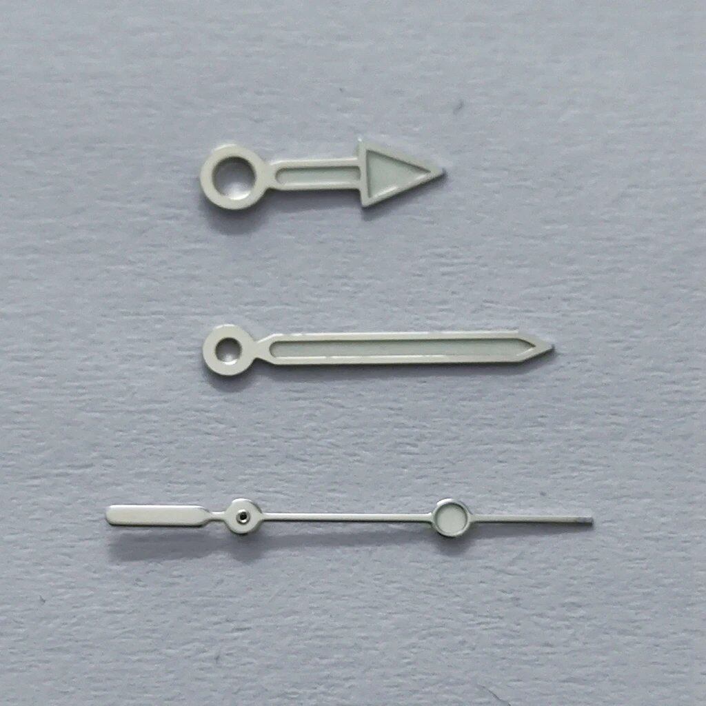 High-quality hand set for NH35, NH36, NH38, NH39, NH70, NH72, 7S26, 7S36, 4R35, and 4R36 watches. Available in silver, gold, black, blue, and red. Luminous dial hands. Parallel import.