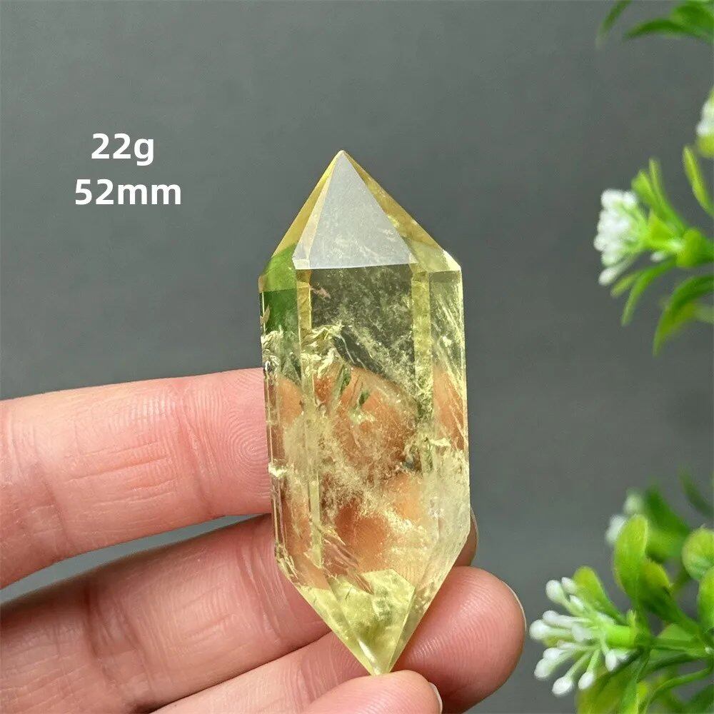 1個 天然シトリンオーラ六角両先端クリスタルワンド スピリチュアル瞑想ヒーリングストーン ホームデコレーション ガーデンフェスティバルアクセサリー カラー: 並行輸入品