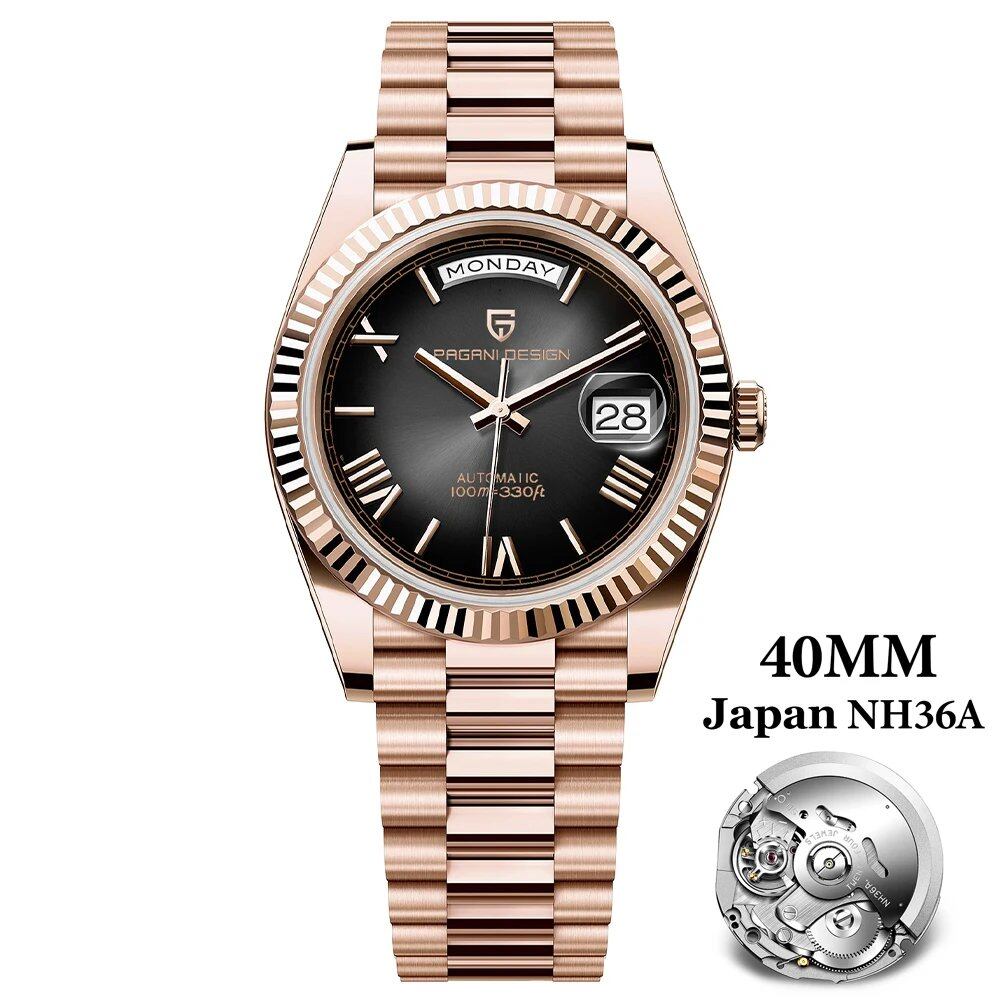 Pagani Design New Luxury Rose Gold DD40 Automatic Men's Watch NH36A Mechanical Stainless Steel Waterproof; Ships from: Parallel Import